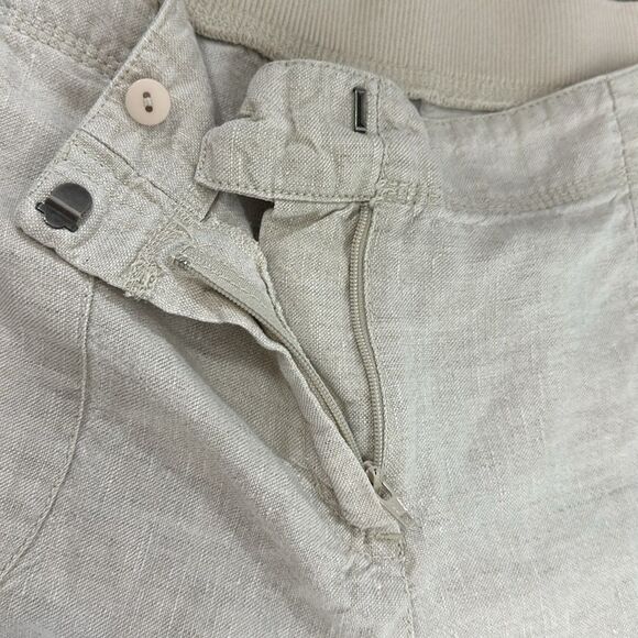 J. Jill Linen Elasticized Waist High Rise Shorts In Beige Size 14 - Picture 7 of 10